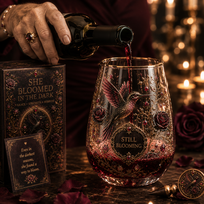 🖤 Reborn From Darkness — Beautiful Yet Dangerous | 2026 Blood Rose Hummingbird Glass Cup