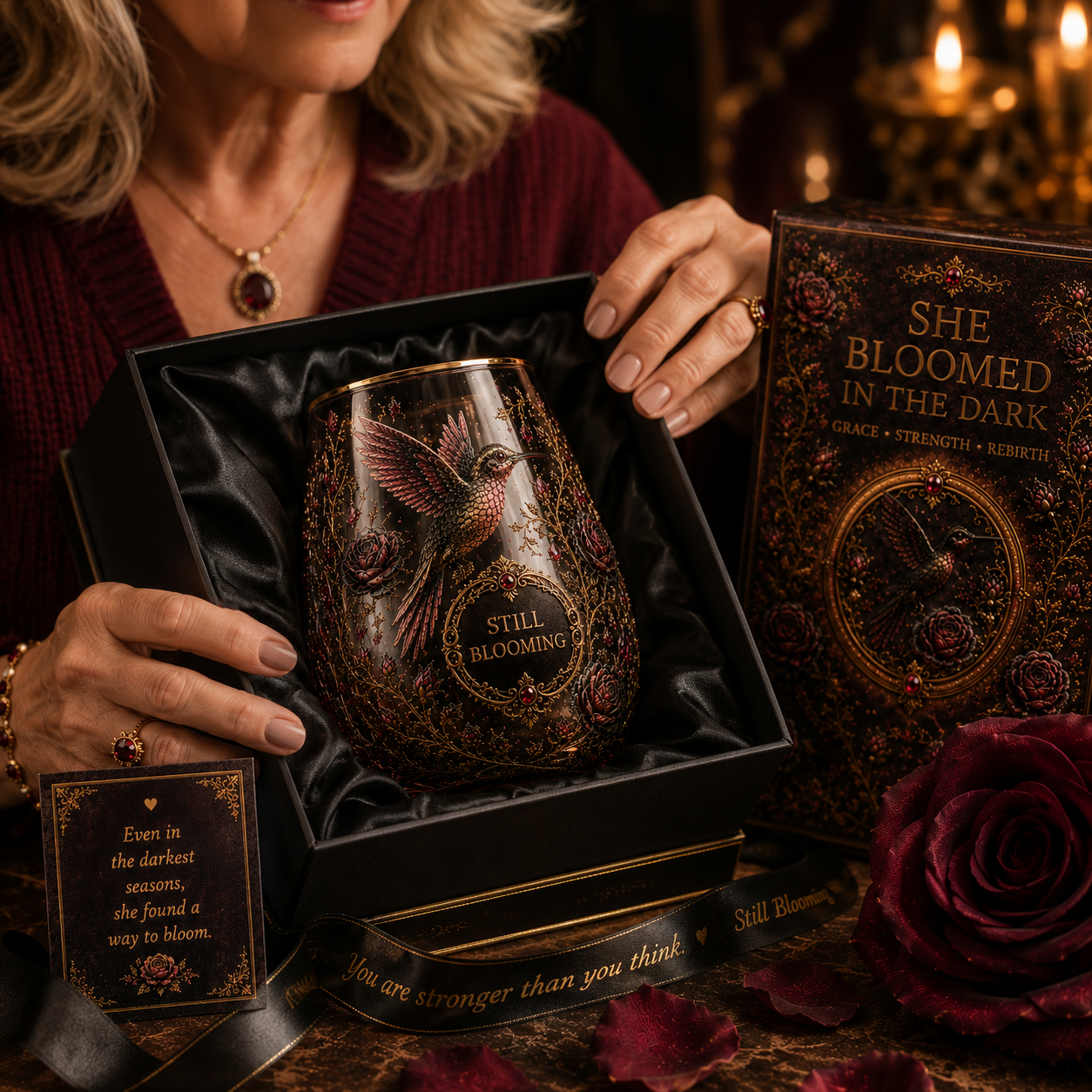🖤 Reborn From Darkness — Beautiful Yet Dangerous | 2026 Blood Rose Hummingbird Glass Cup