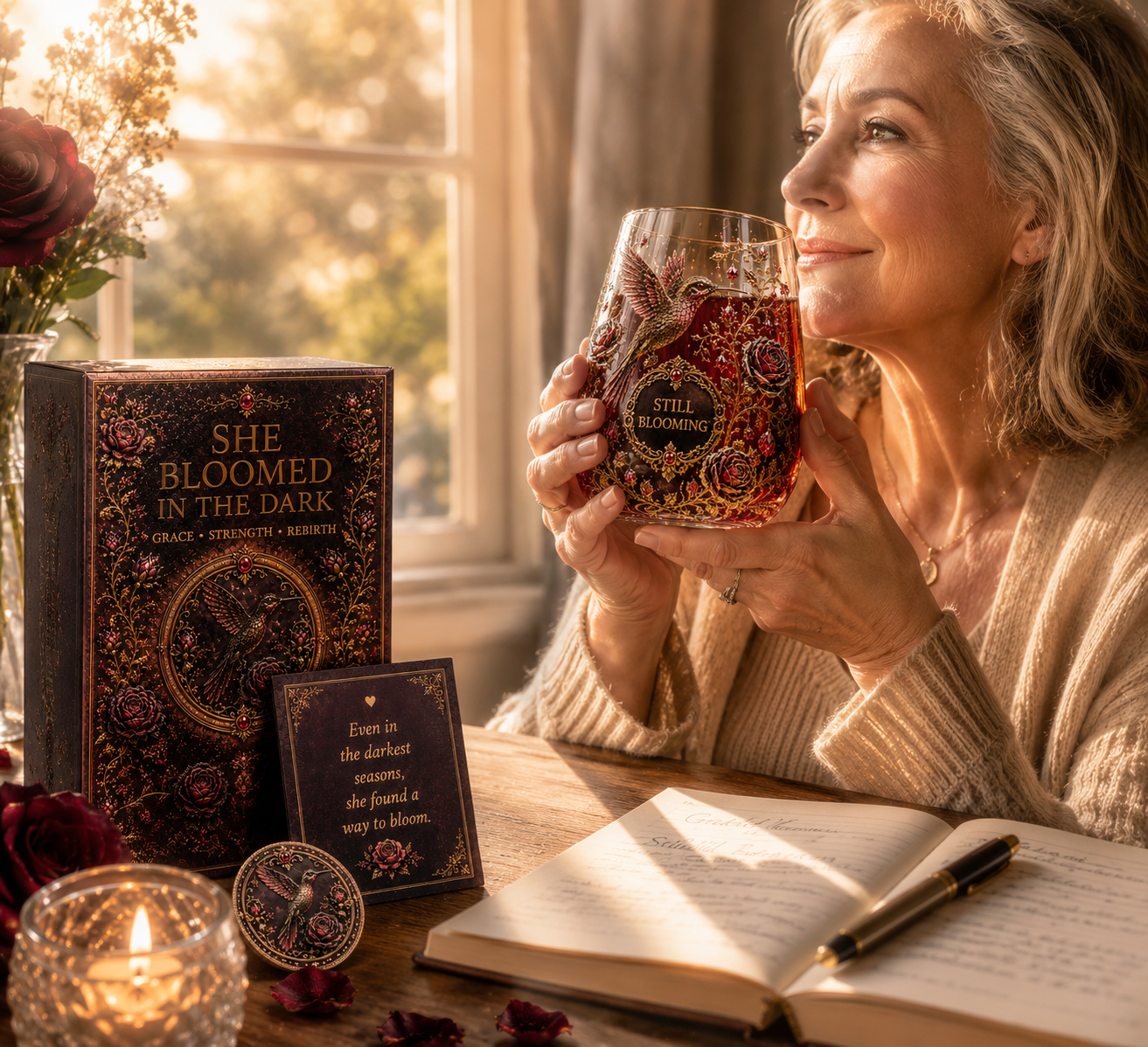 🖤 Reborn From Darkness — Beautiful Yet Dangerous | 2026 Blood Rose Hummingbird Glass Cup