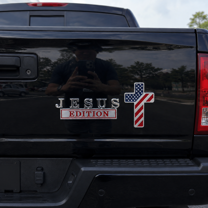 Blessed Jesus Edition Cross Car Emblem Metal Badge