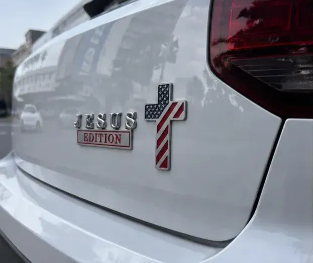 Blessed Jesus Edition Cross Car Emblem Metal Badge