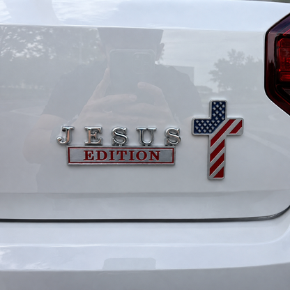 Blessed Jesus Edition Cross Car Emblem Metal Badge