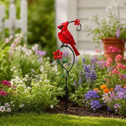 🐦 Red Cardinal Garden Stake Decoration
