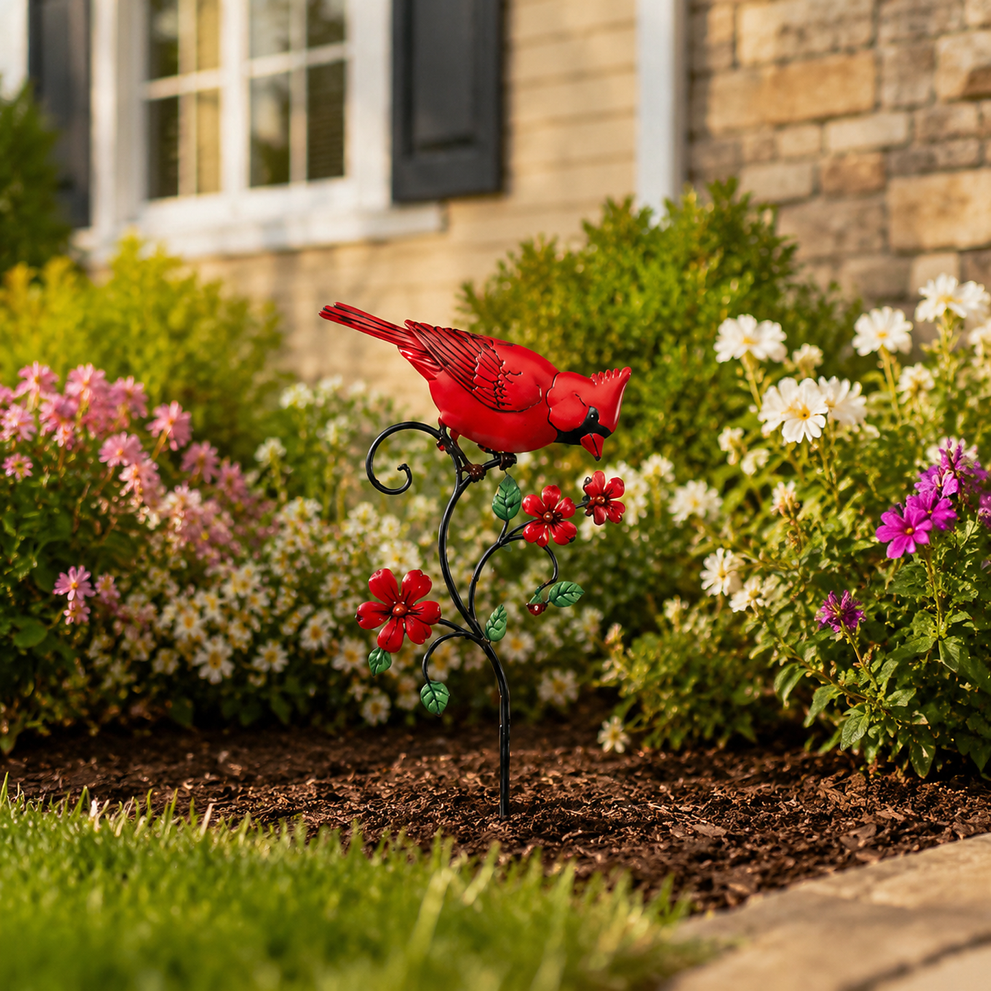 🐦 Red Cardinal Garden Stake Decoration