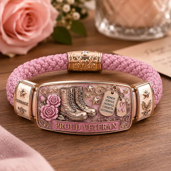 Empowered Service Women's Veteran Bracelet Collection | Patriotic Braided Cord Keepsake