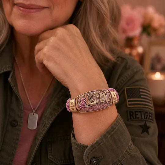 Empowered Service Women's Veteran Bracelet Collection | Patriotic Braided Cord Keepsake