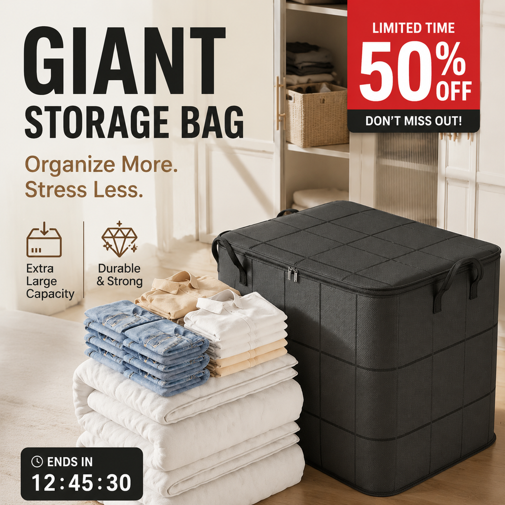 Giant storage bag -instantly enjoy a clean and organized home