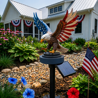 Solar Eagle Garden Light - America 250 Patriotic Yard Stake