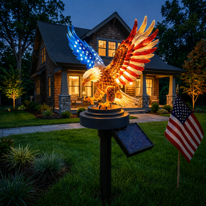 Solar Eagle Garden Light - America 250 Patriotic Yard Stake