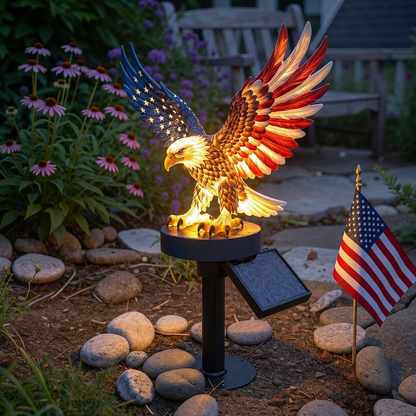 Solar Eagle Garden Light - America 250 Patriotic Yard Stake