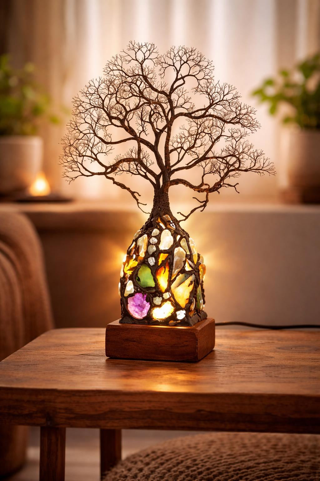 ✨ Bring Positive Energy & Peace Into Your Home With This Stunning Crystal Tree Lamp