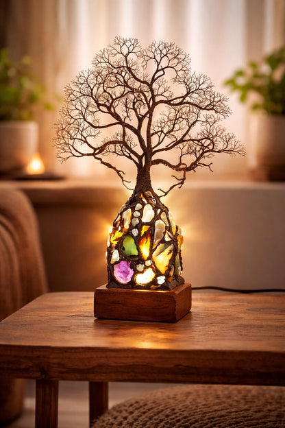 ✨ Bring Positive Energy & Peace Into Your Home With This Stunning Crystal Tree Lamp