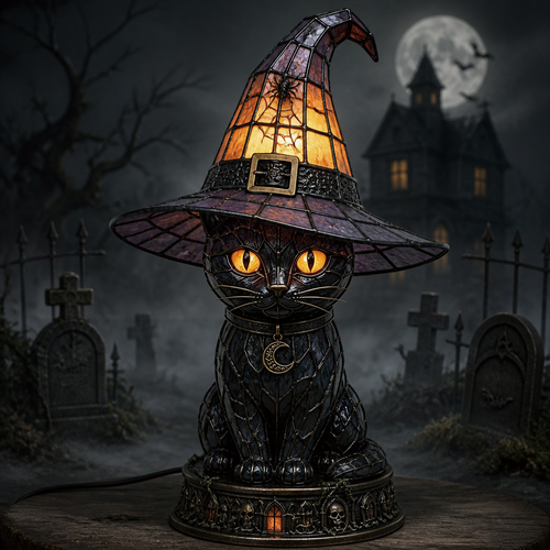 🎁Last Day 50% OFF -🔥💝Magical Black Cat Witch Lamp