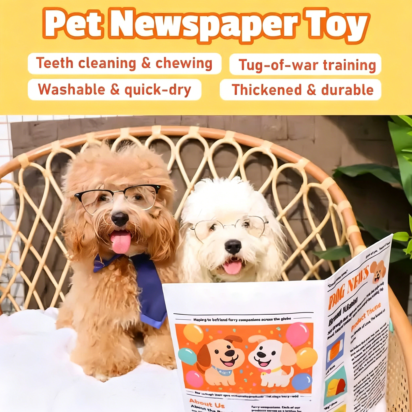 🎉 Crinkle Newspaper Dog Toy – Chewy Fun to Keep Pups Happy & Calm