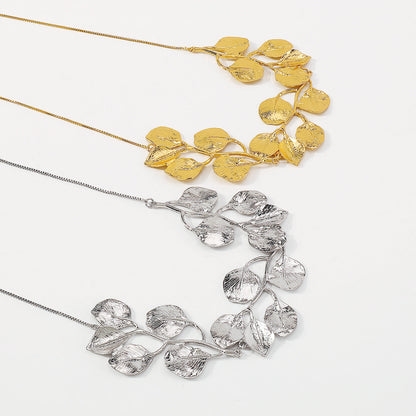 Golden Leaf Statement Necklace