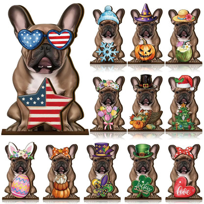 🐾 Interchangeable Seasonal Animal Wooden Decor Set