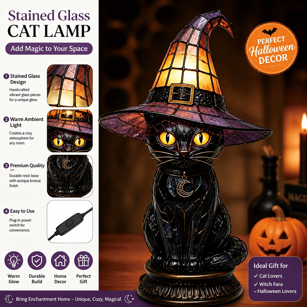 🎁Last Day 50% OFF -🔥💝Magical Black Cat Witch Lamp