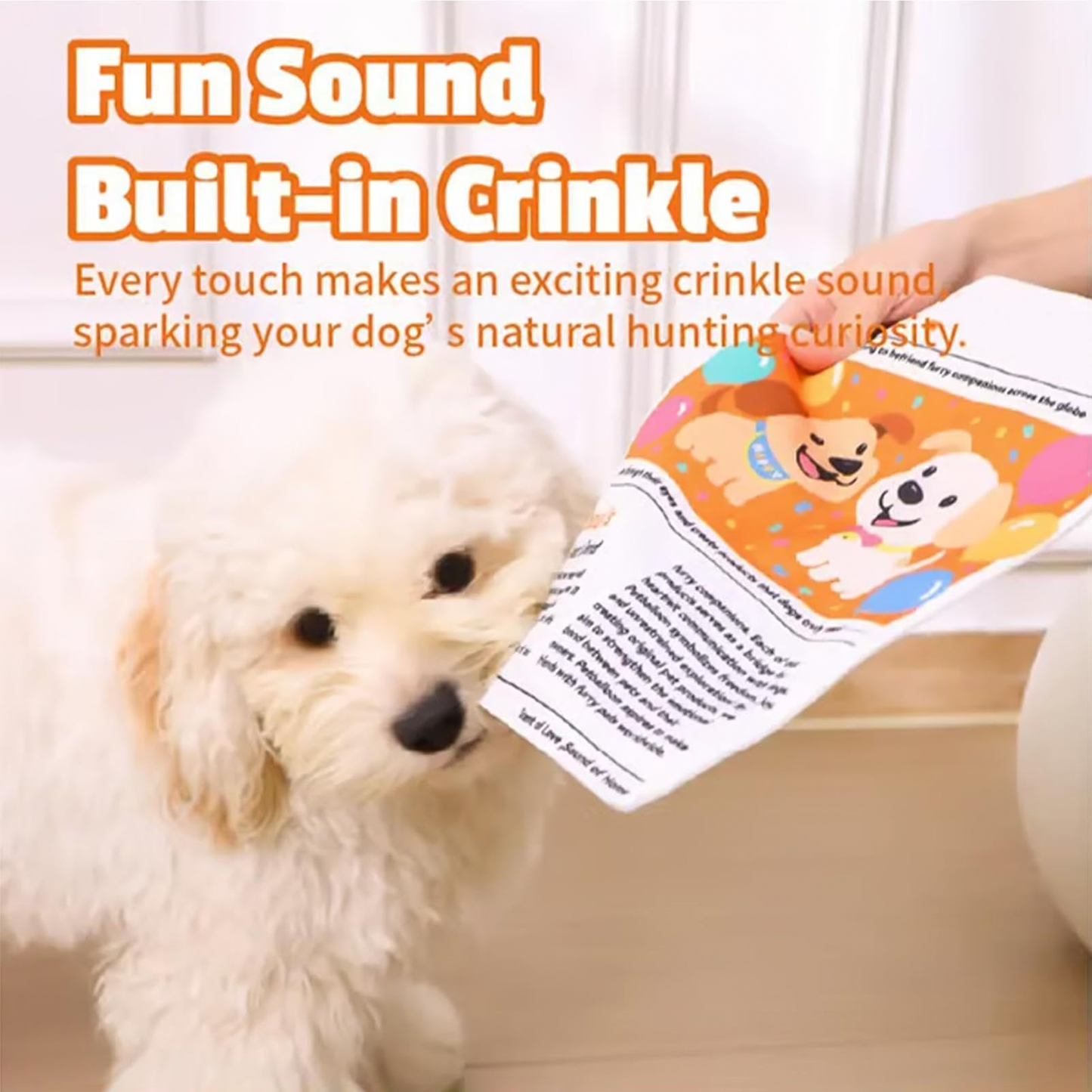 🎉 Crinkle Newspaper Dog Toy – Chewy Fun to Keep Pups Happy & Calm