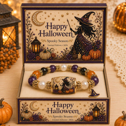 🔥HOT SALE 50% OFF👻Limited Edition 2026 Halloween Black Cat Pumpkin Beaded Bracelet Gift Set🎁