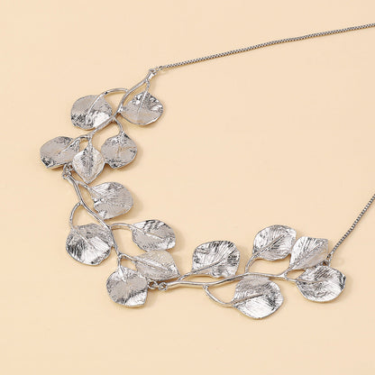 Golden Leaf Statement Necklace
