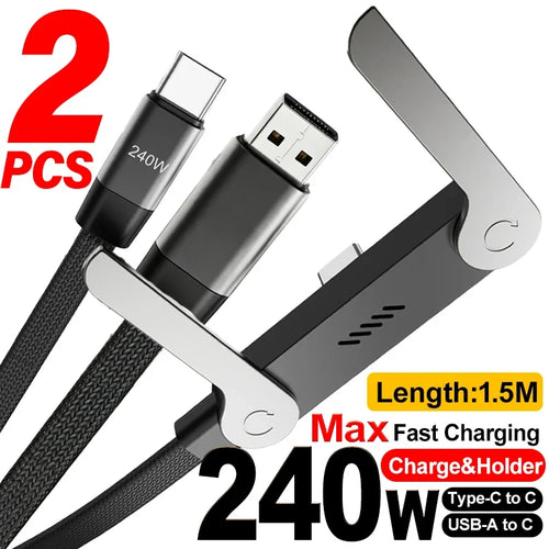 🔥Buy 2 Get FreeShipping-240W Fast Charging Cable with Phone Stand