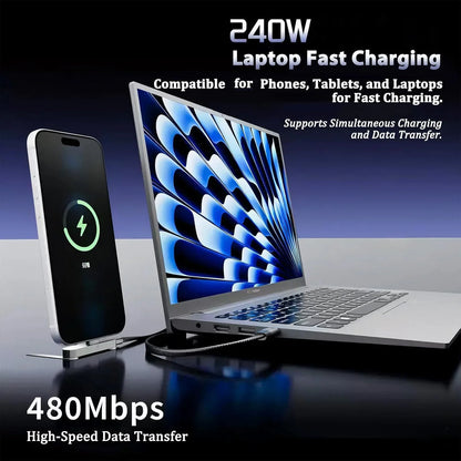 🔥Buy 2 Get FreeShipping-240W Fast Charging Cable with Phone Stand