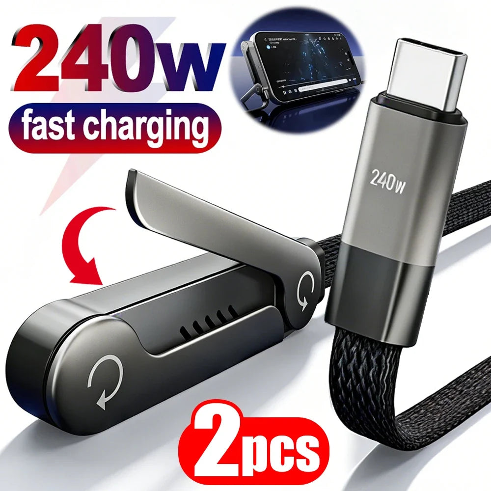 🔥Buy 2 Get FreeShipping-240W Fast Charging Cable with Phone Stand