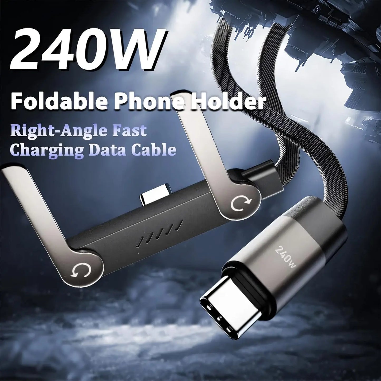 🔥Buy 2 Get FreeShipping-240W Fast Charging Cable with Phone Stand