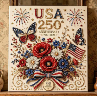 USA 250th Anniversary DIY Pearl Painting Kit ✨❤️‍🔥