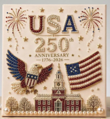 USA 250th Anniversary DIY Pearl Painting Kit ✨❤️‍🔥