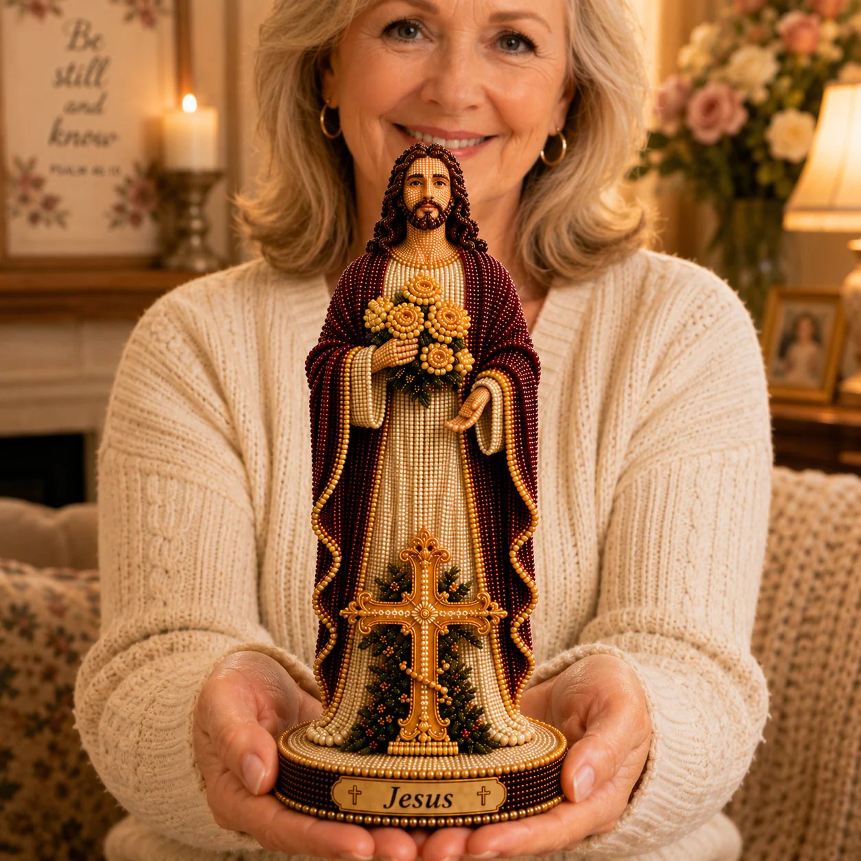 ✝️Sacred Jesus Statue 3D Beaded DIY Kit💕