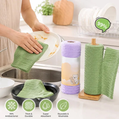 🌟 Premium Reusable & Antibacterial Cleaning Cloth Roll 🌟
