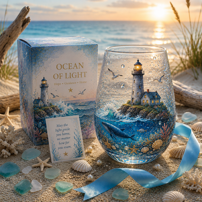 🌿🌊Ocean Wonder Glass Cup Collection — Handcrafted Glassware✨