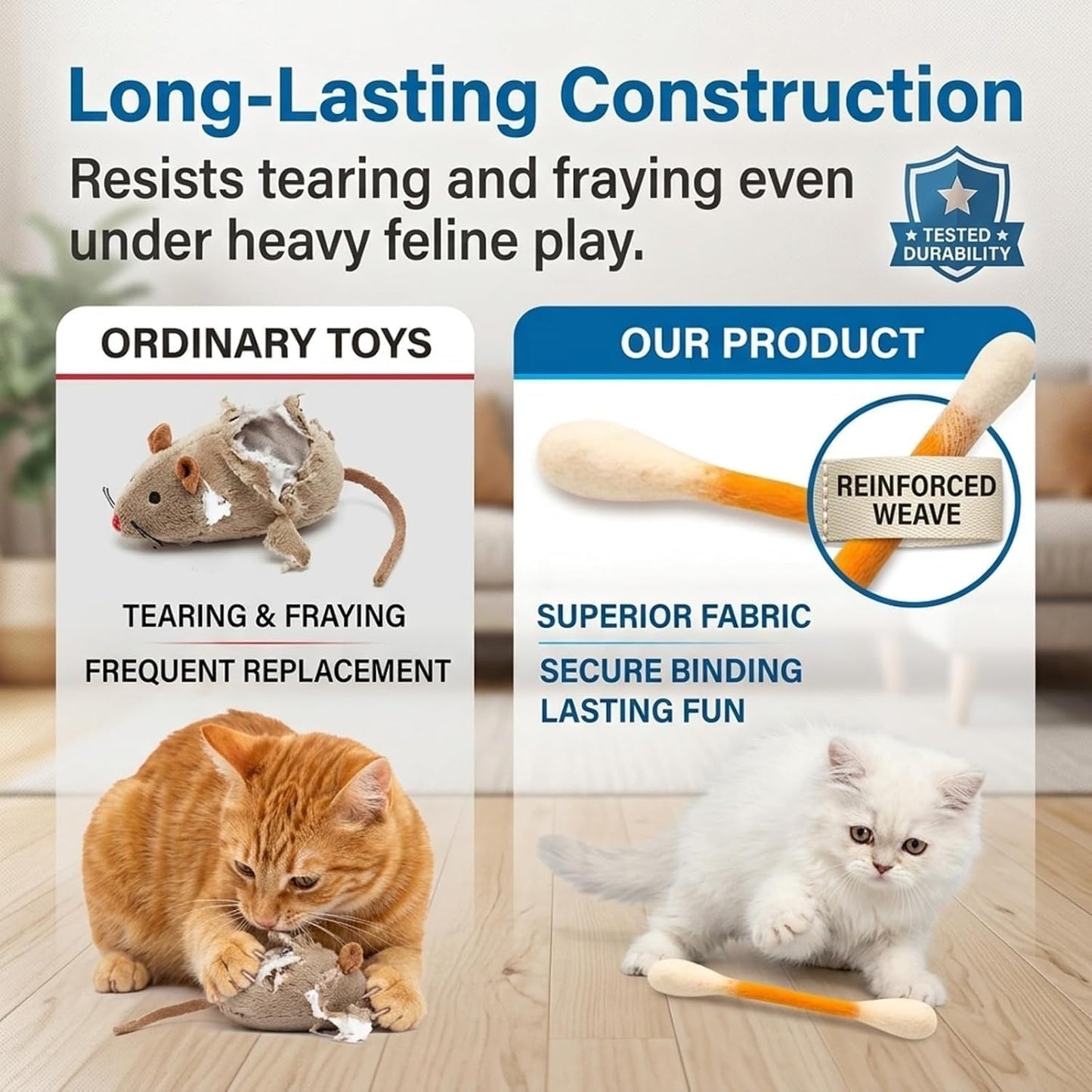 ❤️For happy, healthy, and active indoor cats🐱Swabs Large Size Cat Toys with Catnip