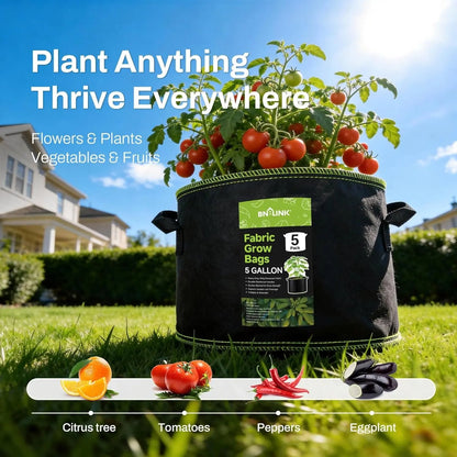 BN-LINK 5-Pack 10 Gallon Grow Bags