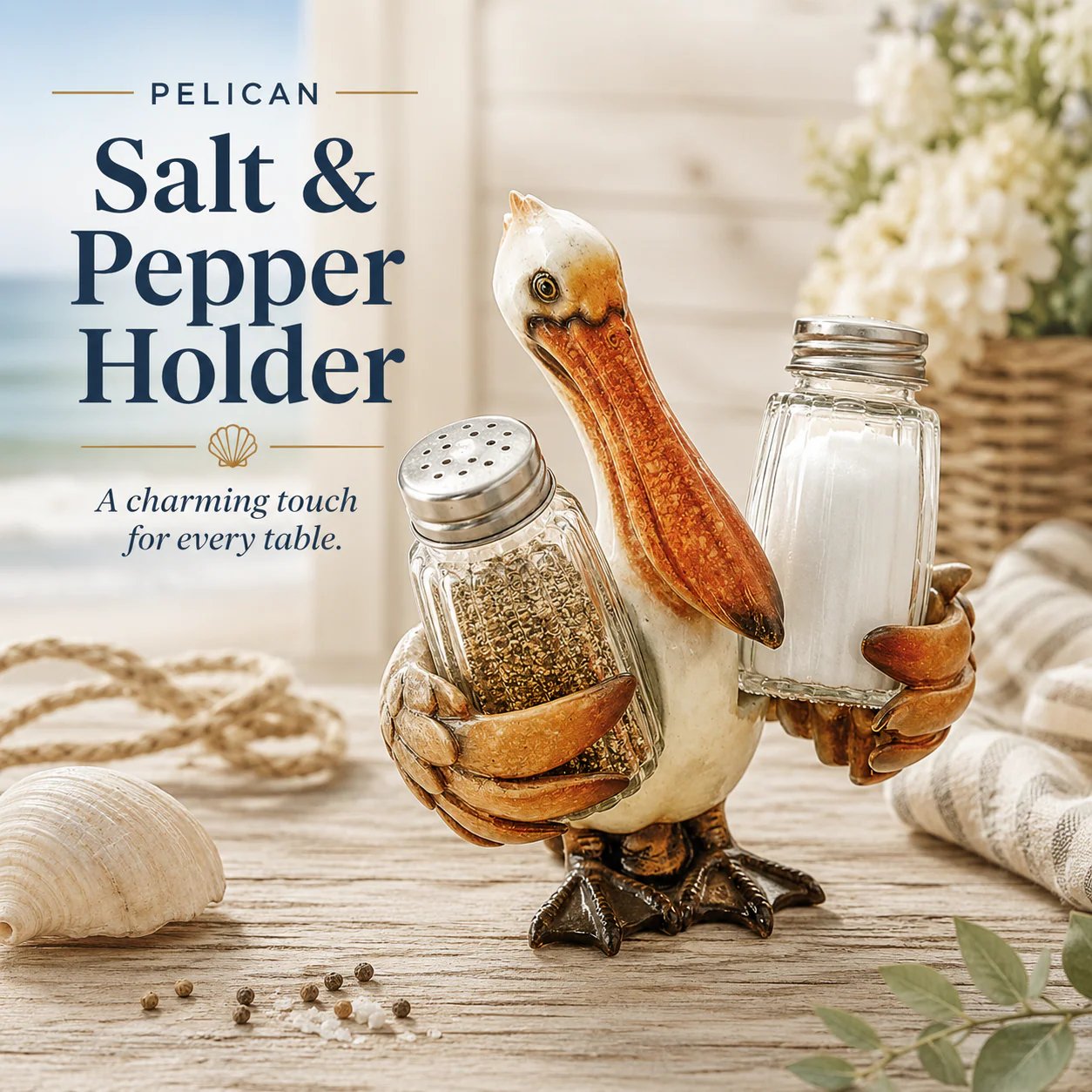 ⚡Hot Sales 49% OFF🔥Coastal Animal Salt & Pepper Shaker Holder Set