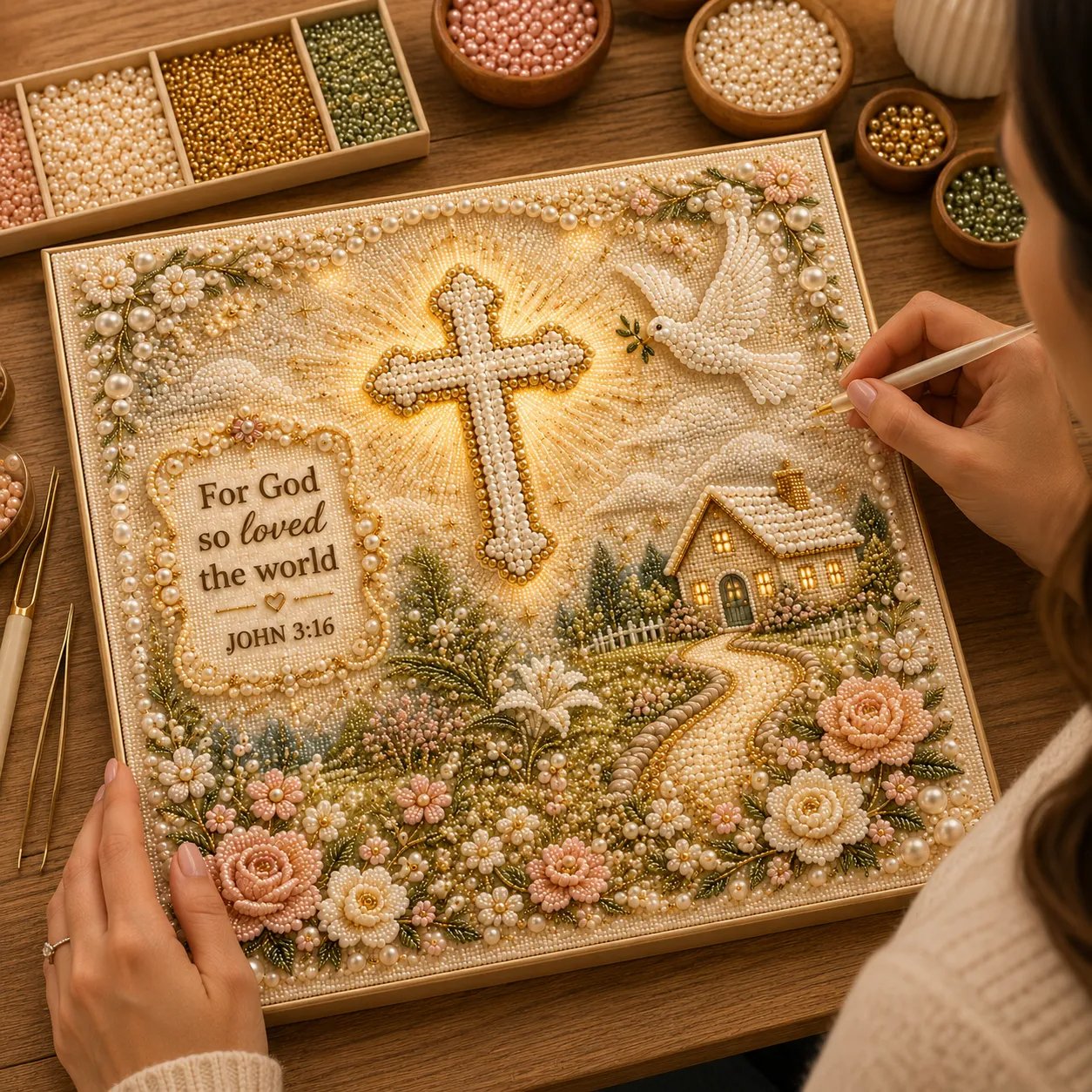 Garden of Faith Pearl Art Collection | Scripture Pearl Art DIY Kit