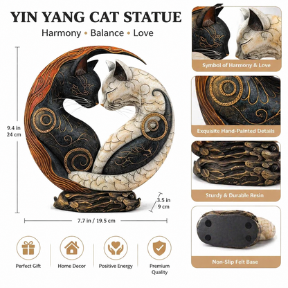 Black and White Cat Yin Yang Art Desk Decor💋
