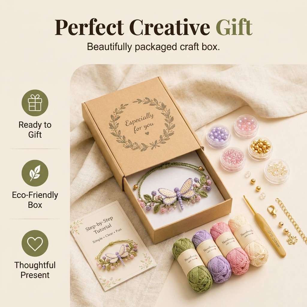 🎁DIY Nature-Inspired Crochet Bracelet Kit❤️
