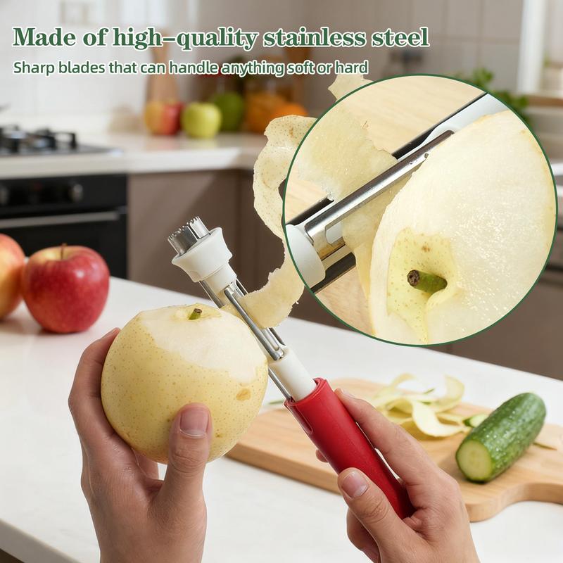 🍎2-in-1 Apple Corer and Peeler - Stainless Steel Fruit Corer