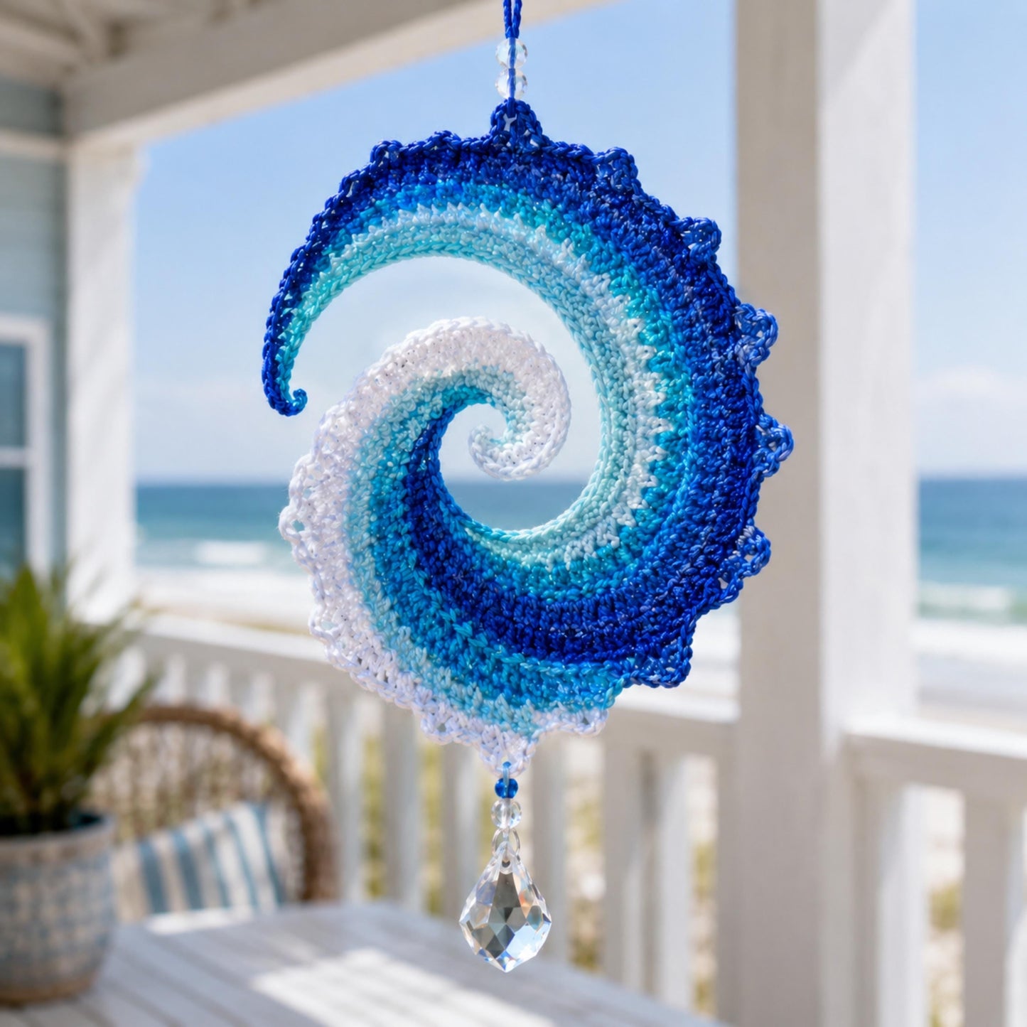 Ocean Wave Crochet Wind Spinner Diy Kit