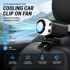 🔥2026 Semiconductor Cooling Car Clip On Fan - 360° Rotation