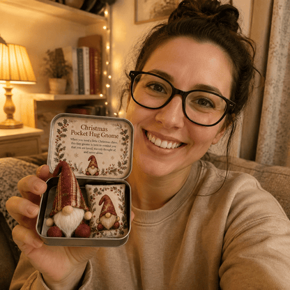 🔥 HOT SALE 49% OFF – 💌 Pocket Hug Gnome Comfort Gift Tin | Mini Plush Keepsake with Heartfelt Message, Matching Cushion & Protective Metal Case 🧸✨