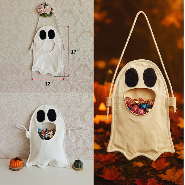 Halloween Ghost Bag Sewing Template - With Instructions