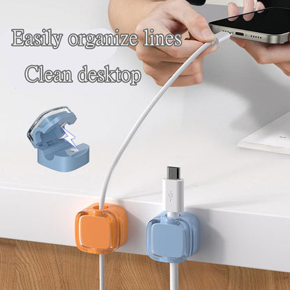 Magnetic Cord Organizer – 6 Pack Wall Mounted & Desktop Cable Holder, Simple Cable Management,Keep Cables in Place on Desk & Wall