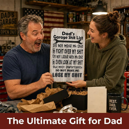 🔥Last Day 50% OFF - 🤘Dad's Garage Shit List Metal Sign