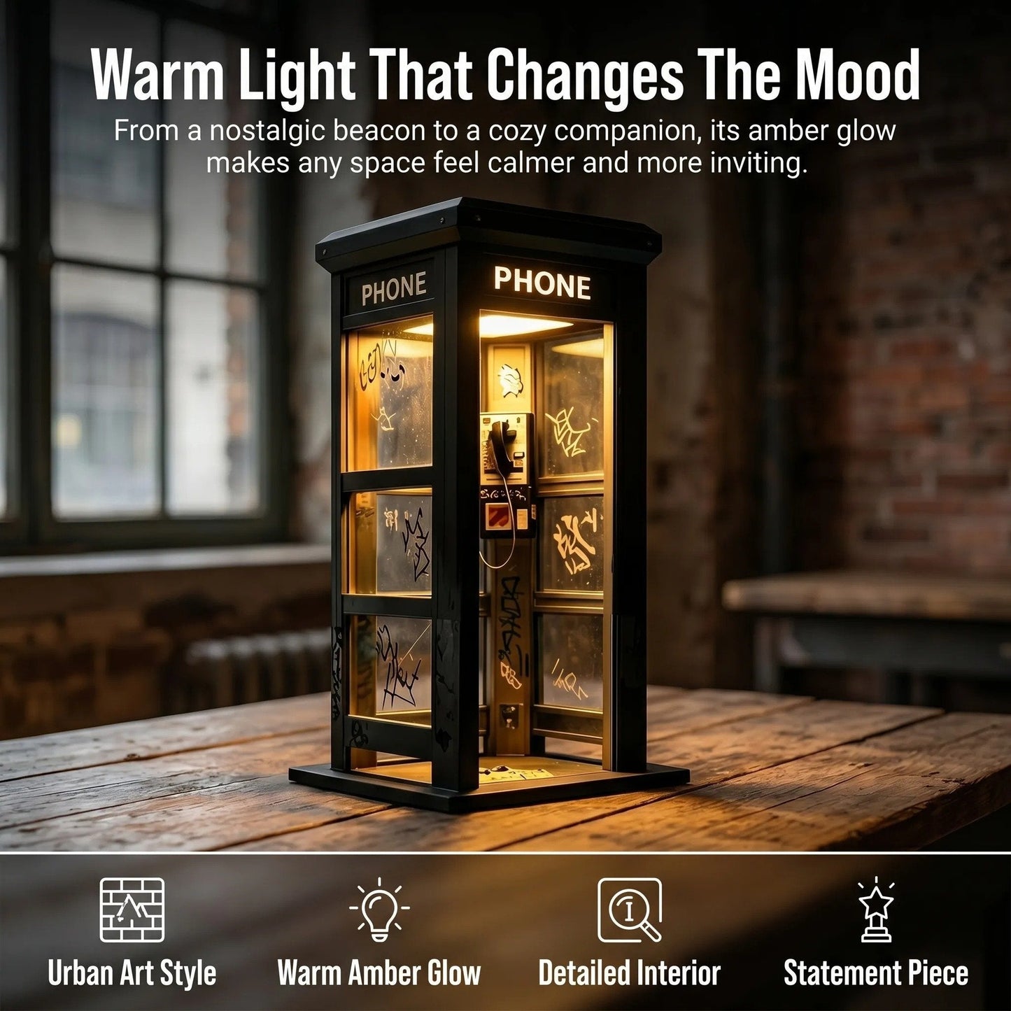 ✨Vintage Phone Booth Ambient Lamp- 🎁Light up Every Cozy Corner💛