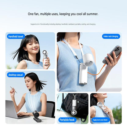 ❄️ 3-in-1 Foldable Ice Cooling Handheld Fan | Portable Fan with Built-in 3600mAh Power Bank