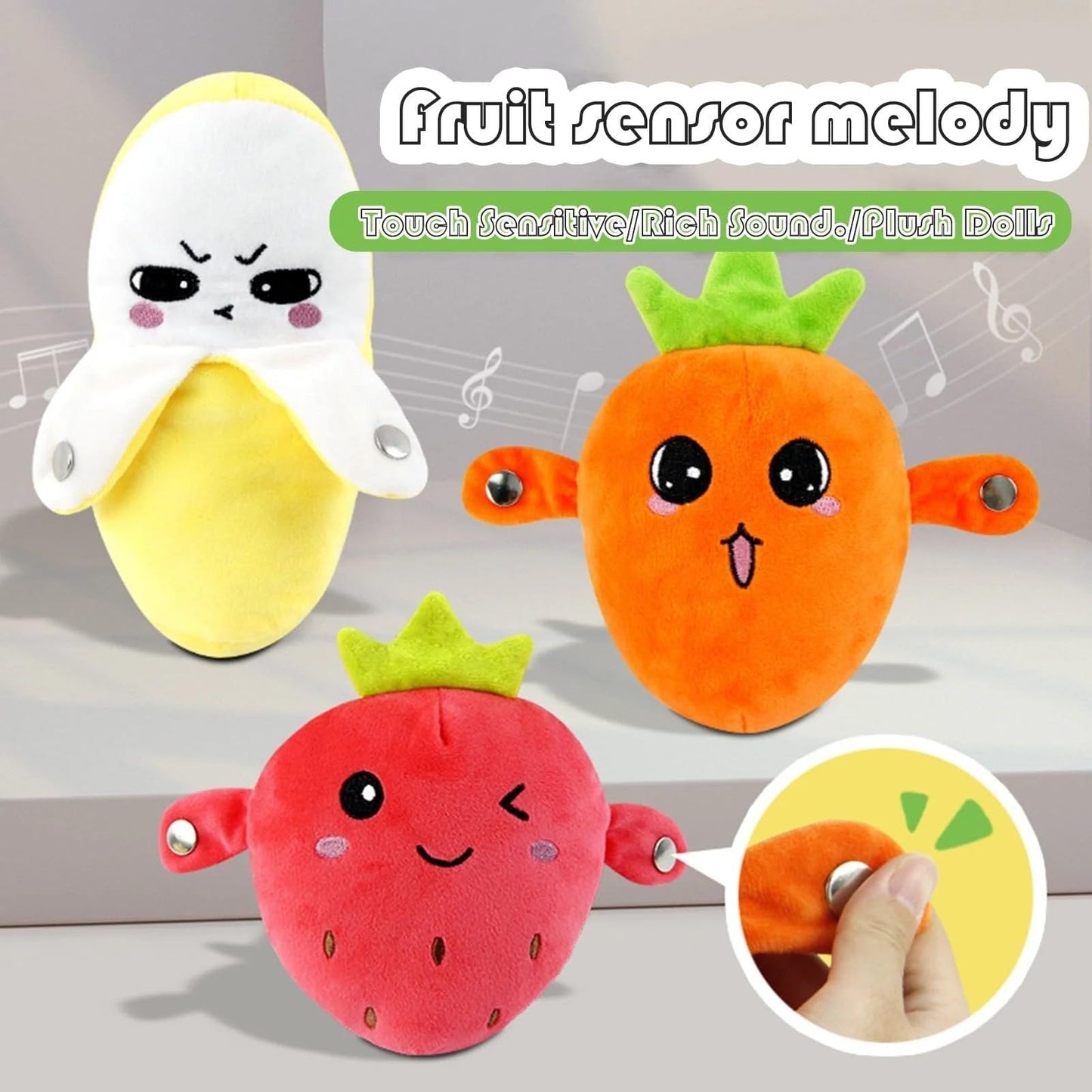 💕Hot sale 49% OFF💖Interactive Music Plush Toy Set🍌🍓🥕
