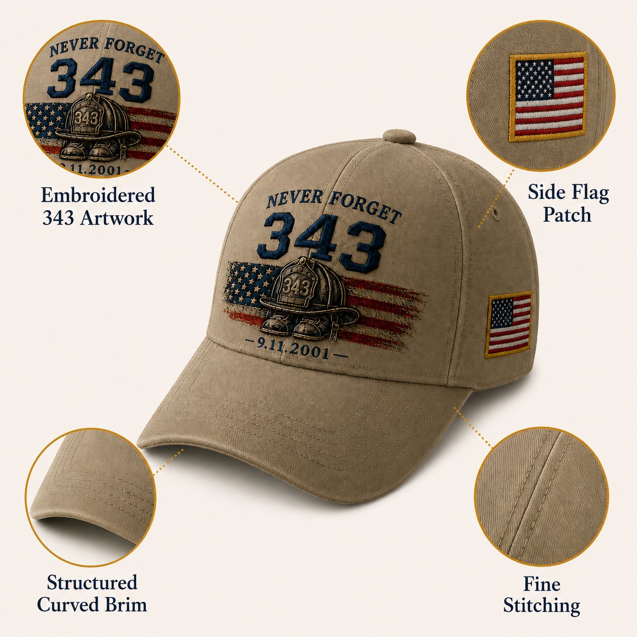 🧢Never Forget 343 Memorial Cap 🎁 Limited-Time Price Cut Available Now